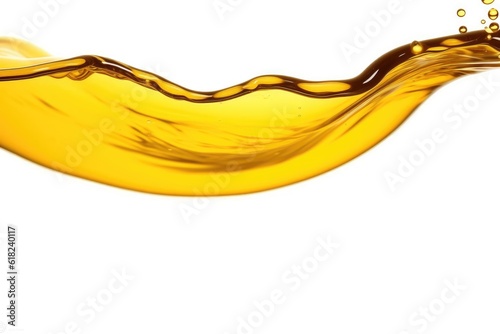 Flowing Cooking Oil on White Background
