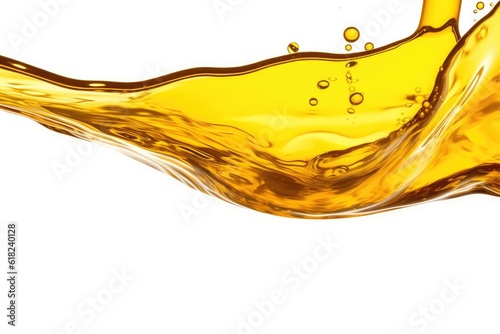 Flowing Cooking Oil on White Background