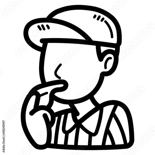 whistle line icon style