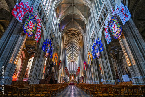 Tableau sur toile Nave of the Orléans Cathedral of Sainte Croix (Holy Cross) in the French depar