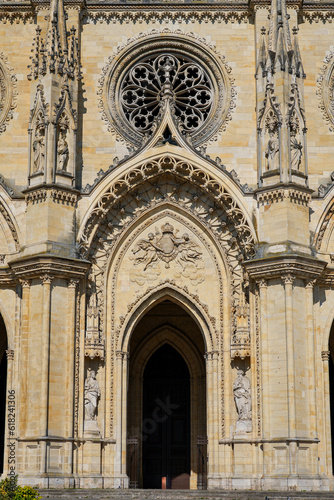 Gateway to the Orléans Cathedral of Sainte Croix ("Holy Cross") in the French department of Loiret in the Center of France