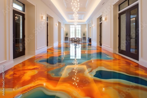 Not at all an ordinary epoxy floor that attracts all the attention in the apartment. It gives your home an amazing luxury that everyone will envy. Generative AI Technology  © Dniel