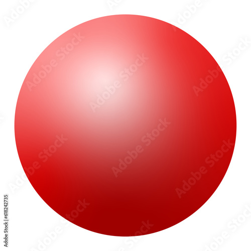 Red sphere isolated on white. Red round button. Button in vector 
