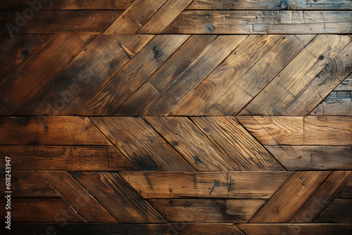 Distressed Vintage: A weathered and distressed parquet design for a vintage look, types of parquet background, textures Generative AI