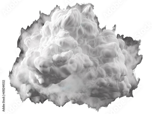 Realistic White Cloud, isolated on Transparent Background