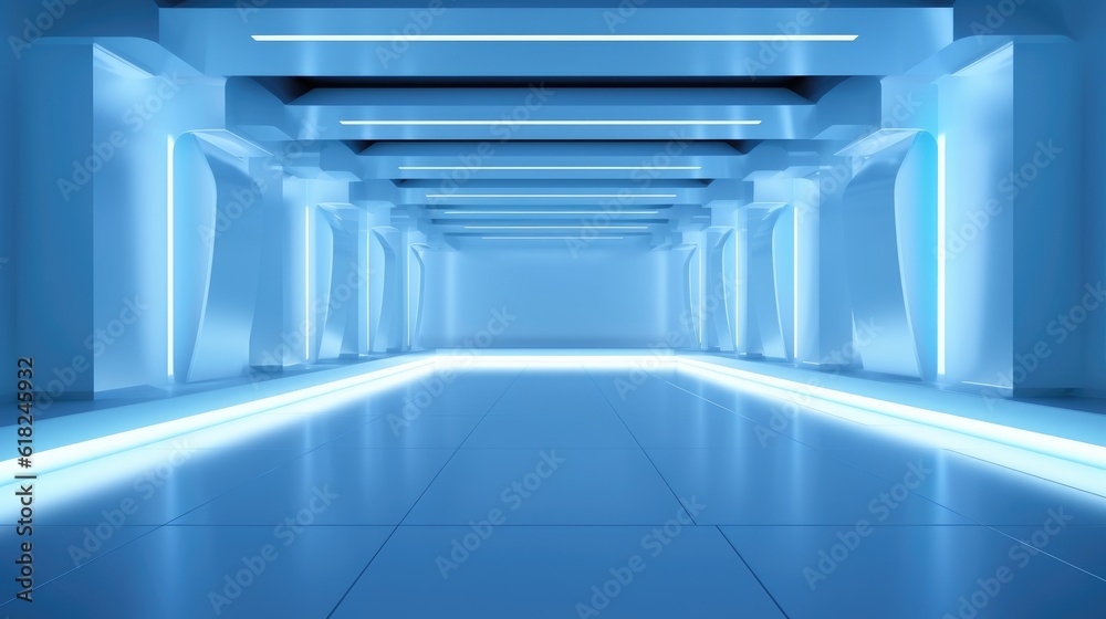 Obraz premium Futuristic Abstract Hallway Backdrop
