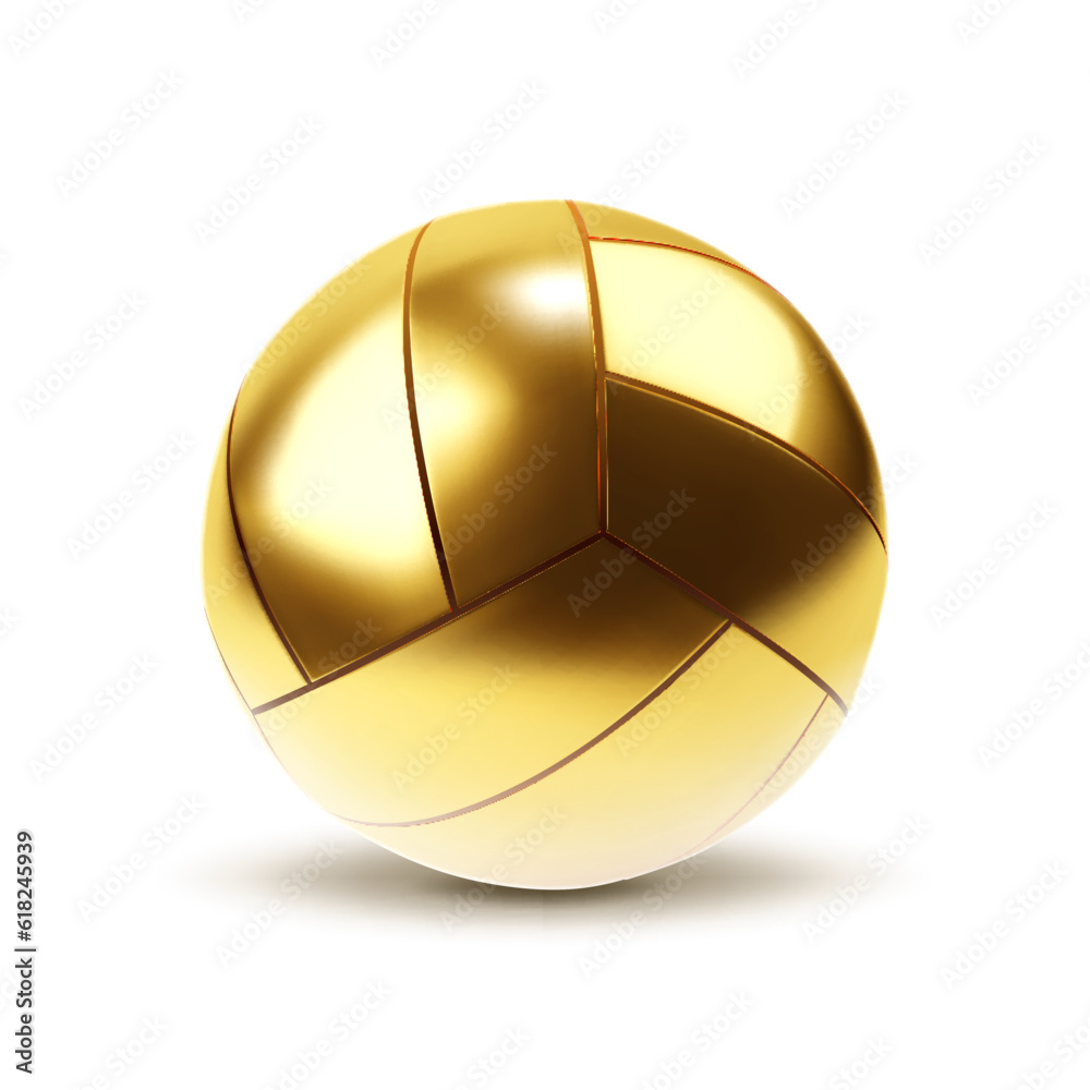 Gold volleyball ball isolated on white background. EPS10 vector