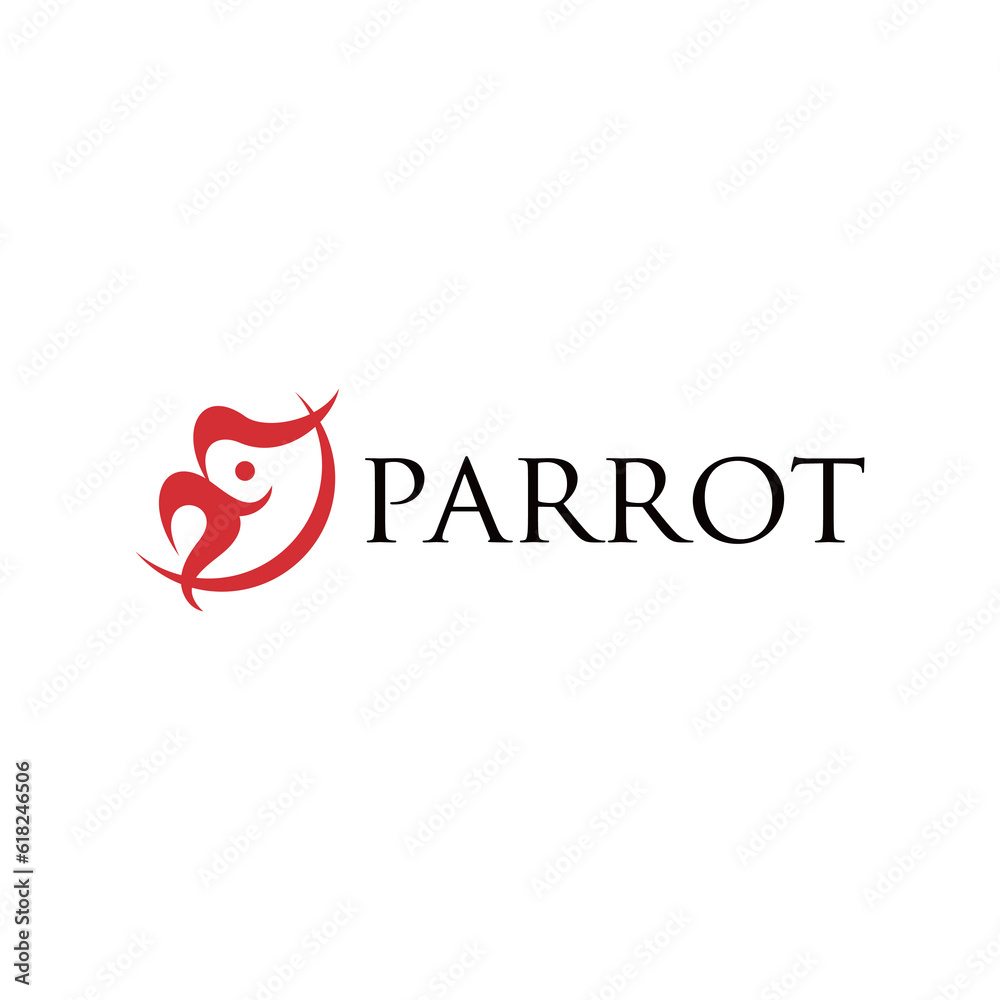 Parrot logo with abstract design concept for brand identity