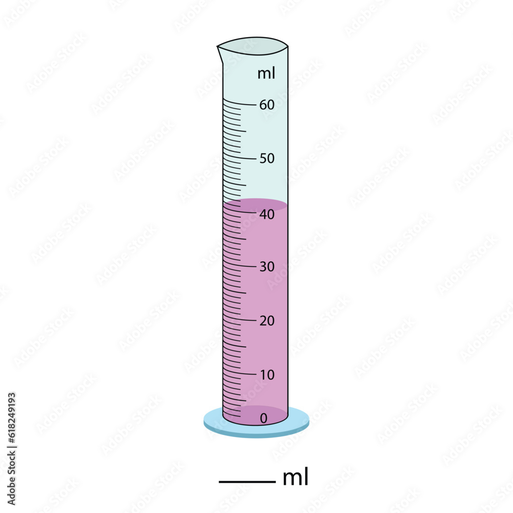 Measuring cylinder. Vector illustration. Cylinder graduated tube vector glass chemistry measuring volume. Measuring the volume of the beaker. Measuring activity. Graduated Cylinder Measuring cylinder. Vector illustration. Cylinder graduated tube vector glass chemistry measuring volume. Measuring the volume of the beaker. Measuring activity. Graduated Cylinder