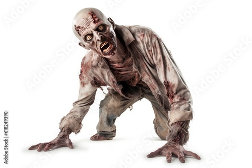 Nightmare Zombie crawls on a white background.