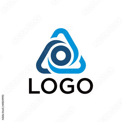 triangle logo with modern and vortex design concept