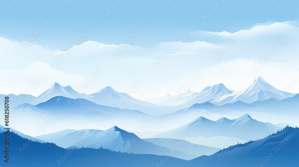 Minimalistic Silhouette Mountains Backdrop