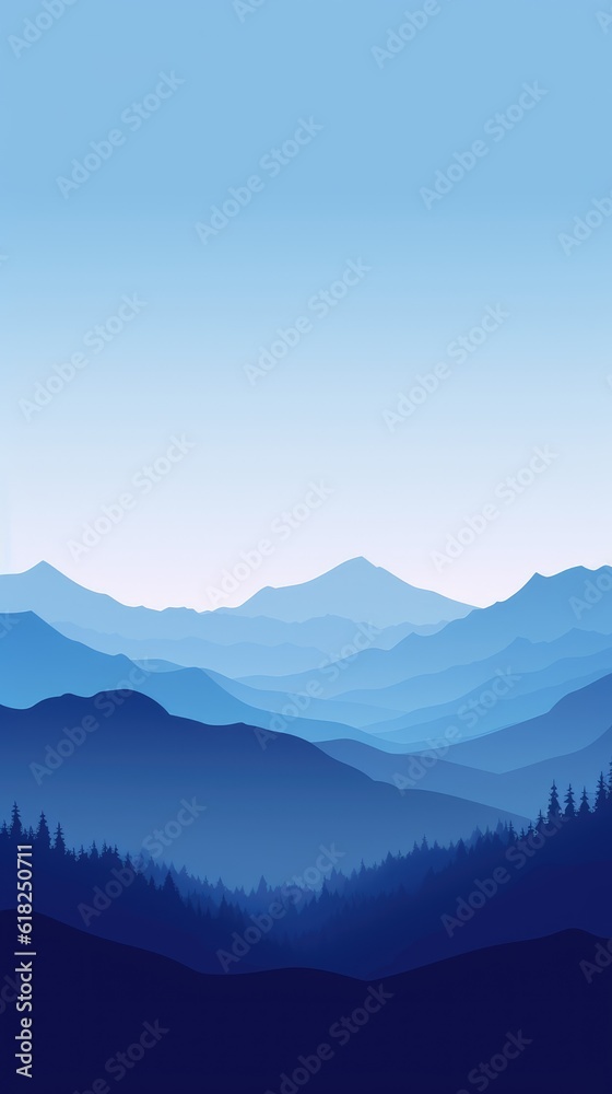 Minimalistic Silhouette Mountains Backdrop
