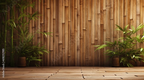 Brown Tone Bamboo Plank Fence Texture Background © Exotic Escape