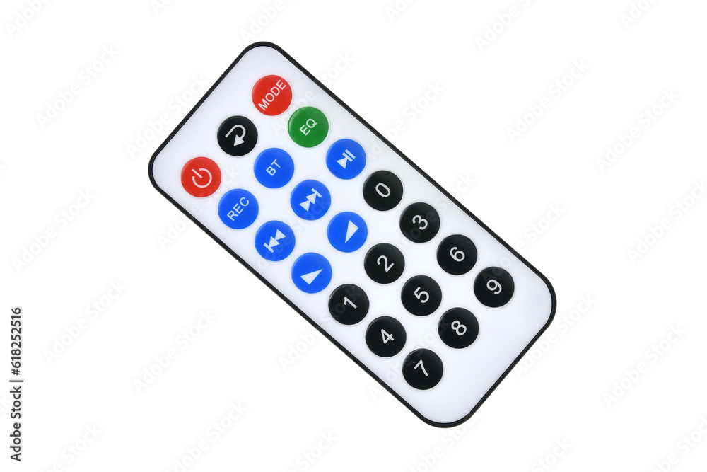 white wireless remote control with colorful buttons isolated on transparent white wireless remote control with colorful buttons isolated on transparent