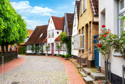 Photos Historic houses in Holm fisher village of the town Schleswig in Schleswig-Holste