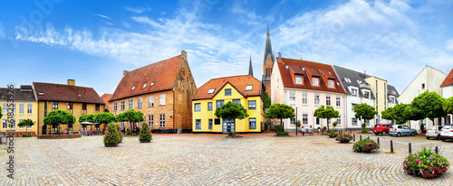 Rathausmarkt with traditional buildings in Schleswig Holm, Germany