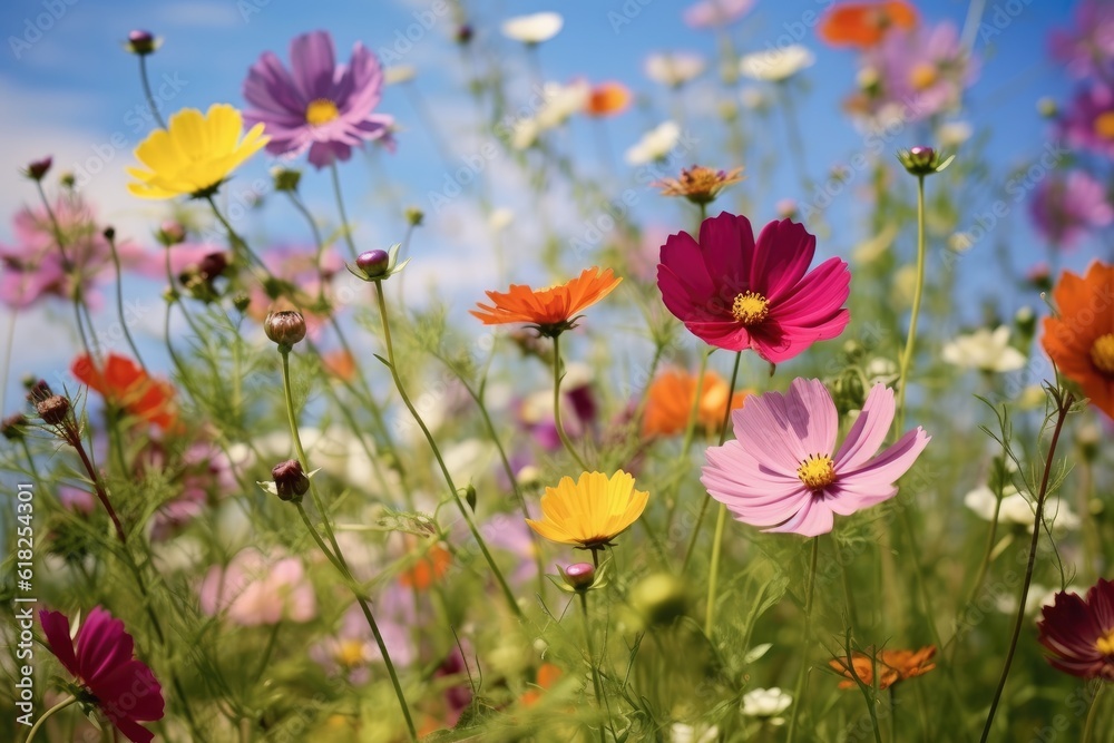 colorful flower meadow in summer