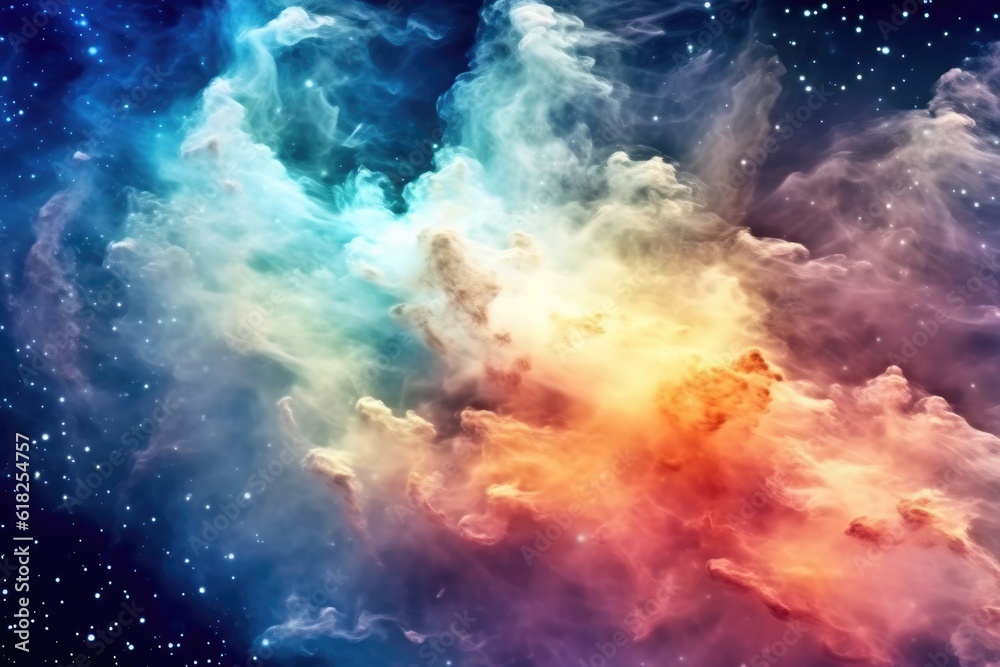 Fototapeta premium Colorful space galaxy cloud nebula Star