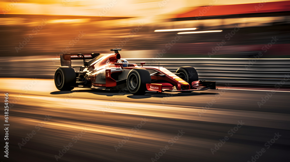  speed and thrill of a Formula 1 race, showcasing cars zooming past on a race track