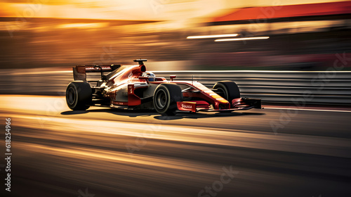  speed and thrill of a Formula 1 race, showcasing cars zooming past on a race track © Forge Spirit