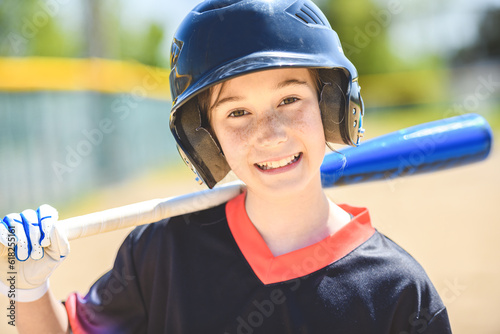 Photography Young girl play baseball on summer day