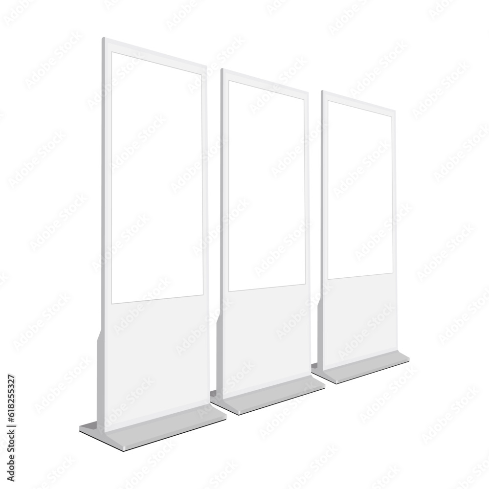 Clay Blank Digital Signages, Isolated on White Background. Vector Illustration Clay Blank Digital Signages, Isolated on White Background. Vector Illustration