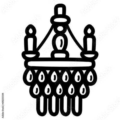 chandelier line icon style
