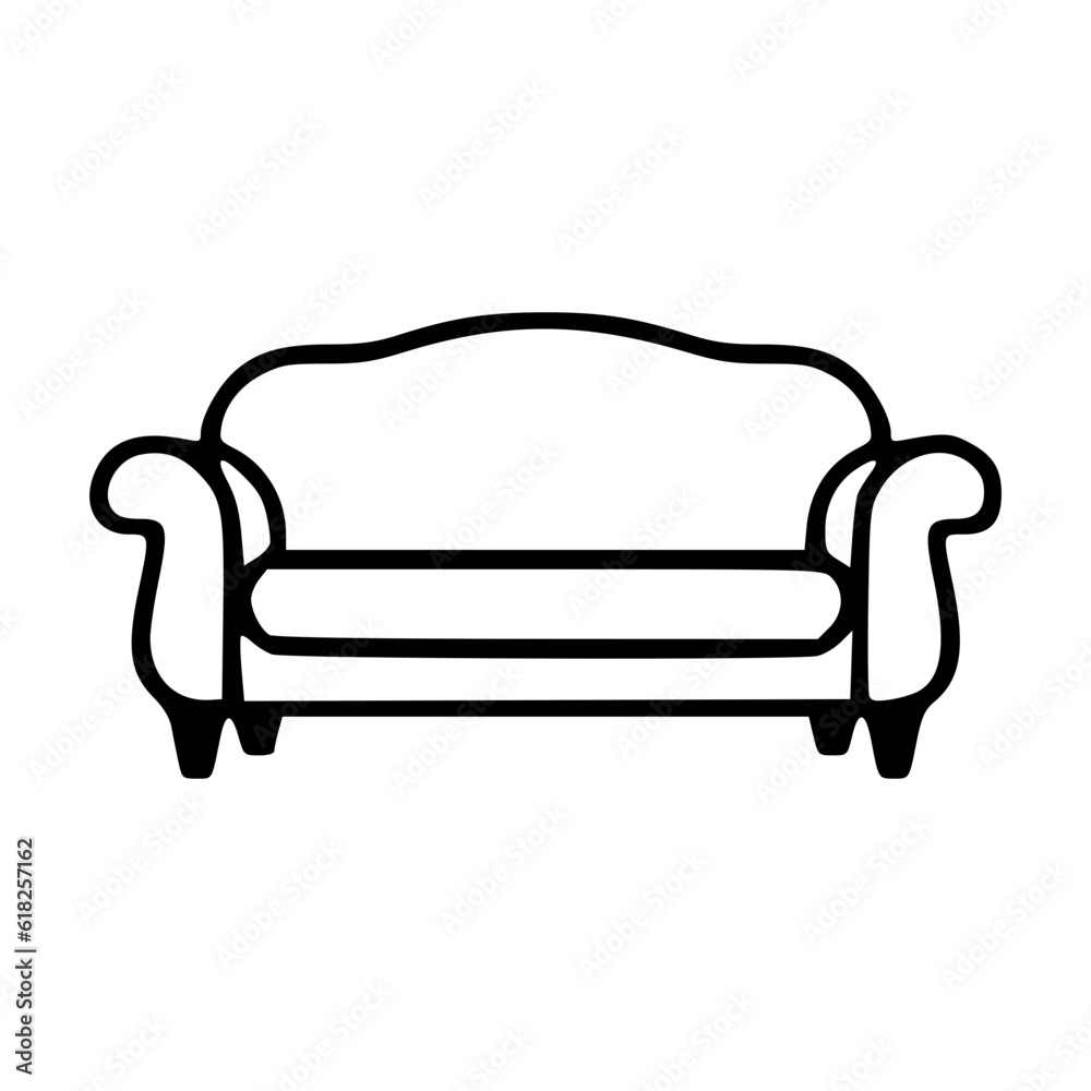 Sofa black outlines vector illustration Sofa black outlines vector illustration
