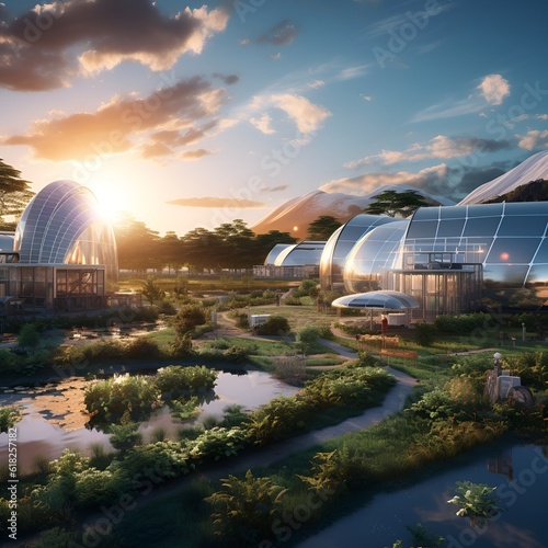 Futuristic Eco friendly electrical farm