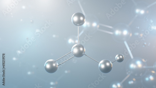 bicarbonate molecular structure, 3d model molecule, polyatomic anion, structural chemical formula view from a microscope
