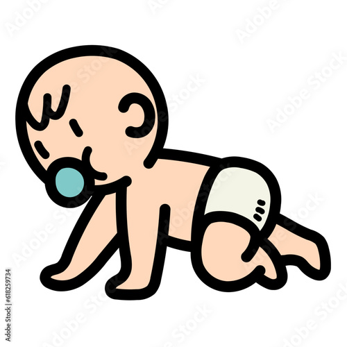 crawl filled outline icon style