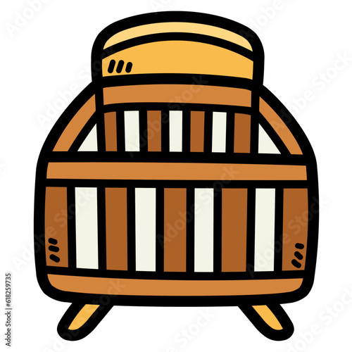 crib filled outline icon style