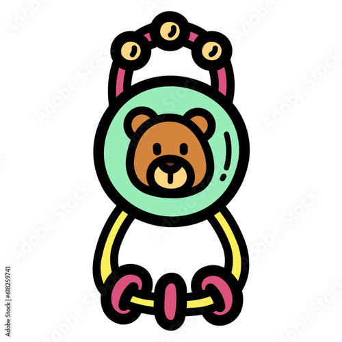 rattle filled outline icon style