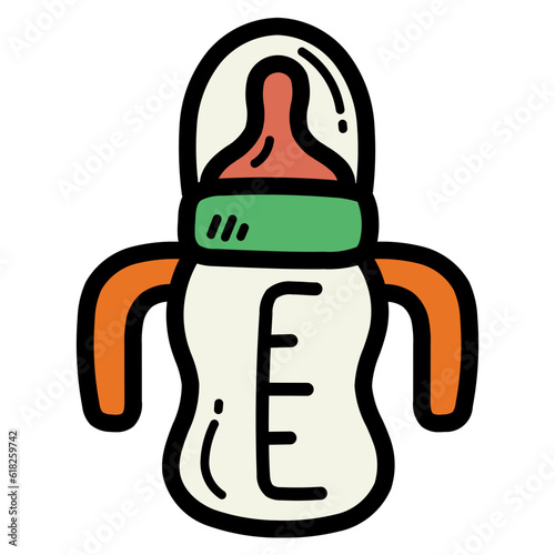 pacifier bottle filled outline icon style
