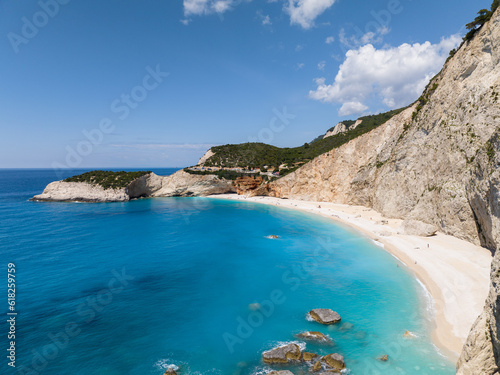 Porto Katsiki beach on the island of Lefkada in Greece