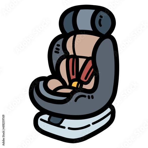 car seat filled outline icon style