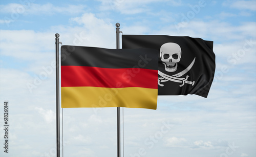 Картината върху платно Pirate and Germany flag