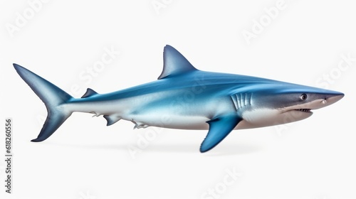 Blue shark 3d material render isolated on white background. © Анастасия Комарова