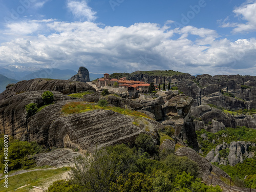 A view of Meteora Monastery in Kalambaka, Greece