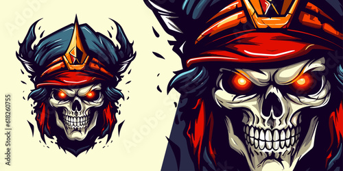 Zombie Skull Face Pirate Logo Mascot: Dynamic Illustration Vector for Sport and E-Sport Teams
