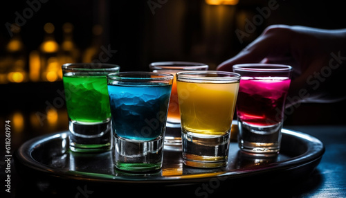 Luxury cocktail poured by bartender in nightclub generated by AI