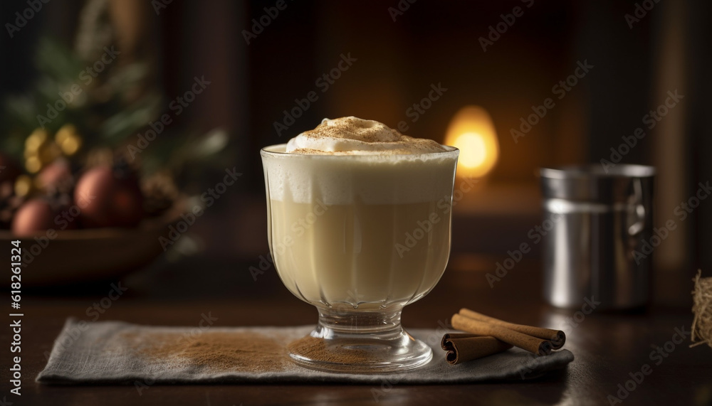 Indulgent still life: gourmet dessert and coffee generated by AI Indulgent still life: gourmet dessert and coffee generated by AI