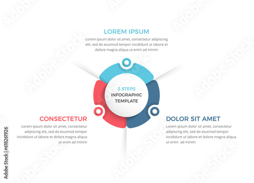 Circle diagram with 3 steps with place for your text, infographic template, vector eps10 illustration