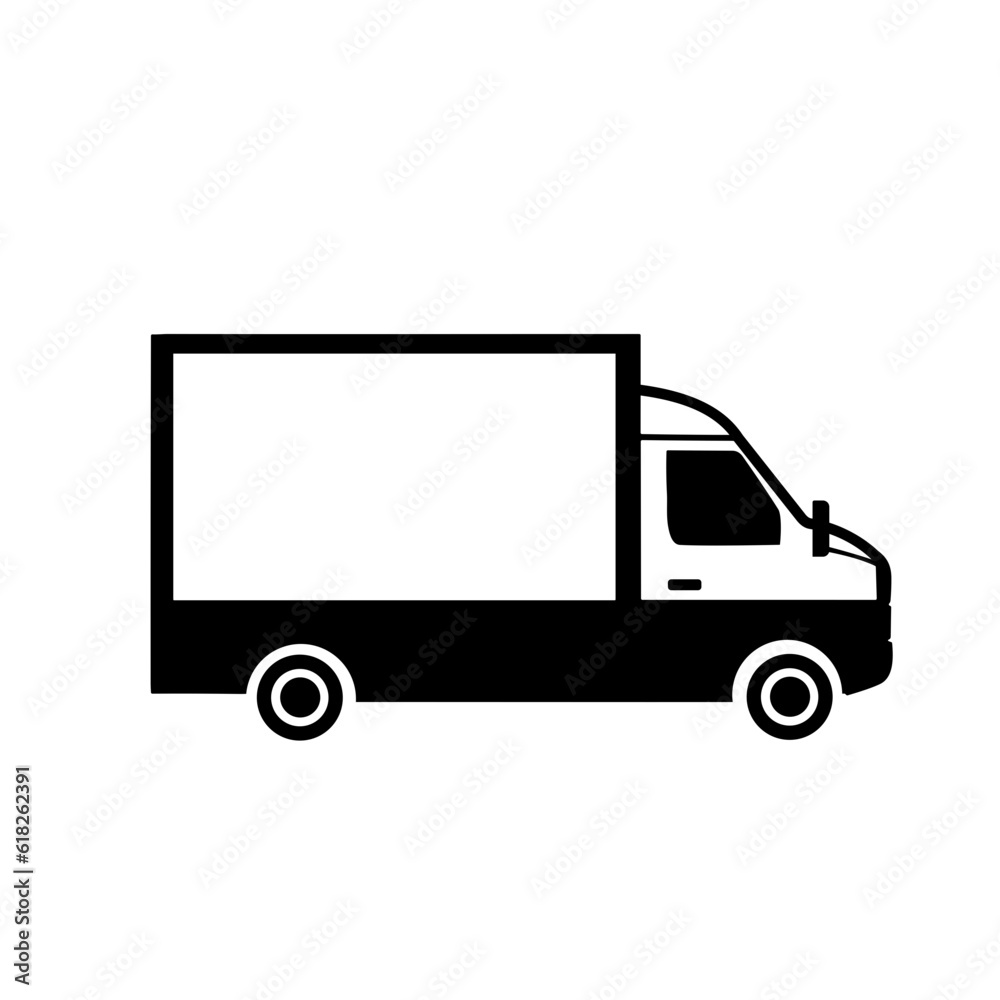 Delivery truck sign icon in flat style van vector image Delivery truck sign icon in flat style van vector image