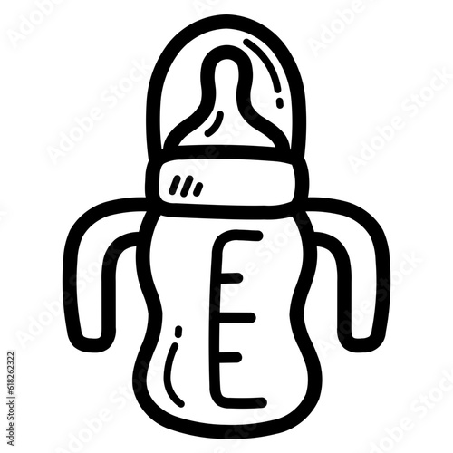 pacifier bottle line icon style