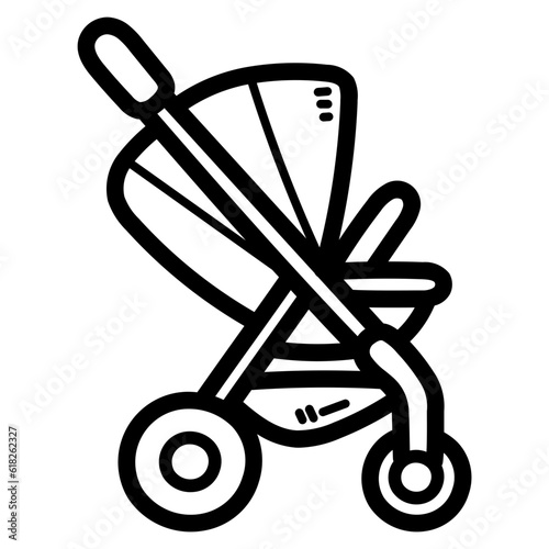 stroller line icon style