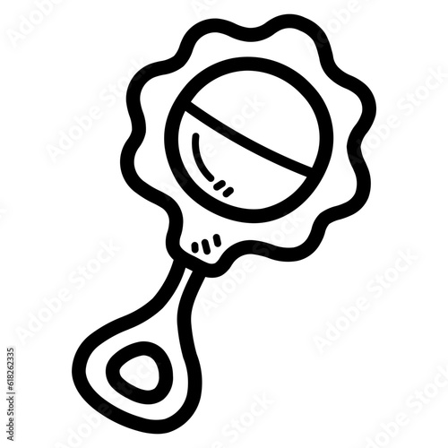 rattle line icon style