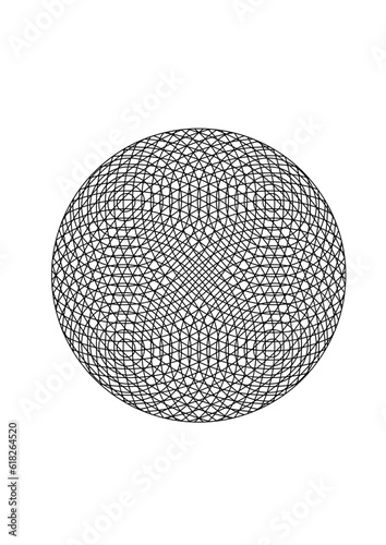 kreisfläche mit komplexen symmetrischen netzartigen strukturen, modern art