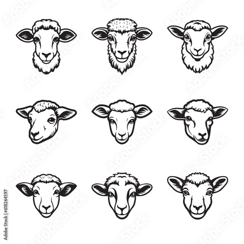 Sheep logo set - Premium design collection - Vector Illustration